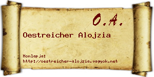 Oestreicher Alojzia névjegykártya